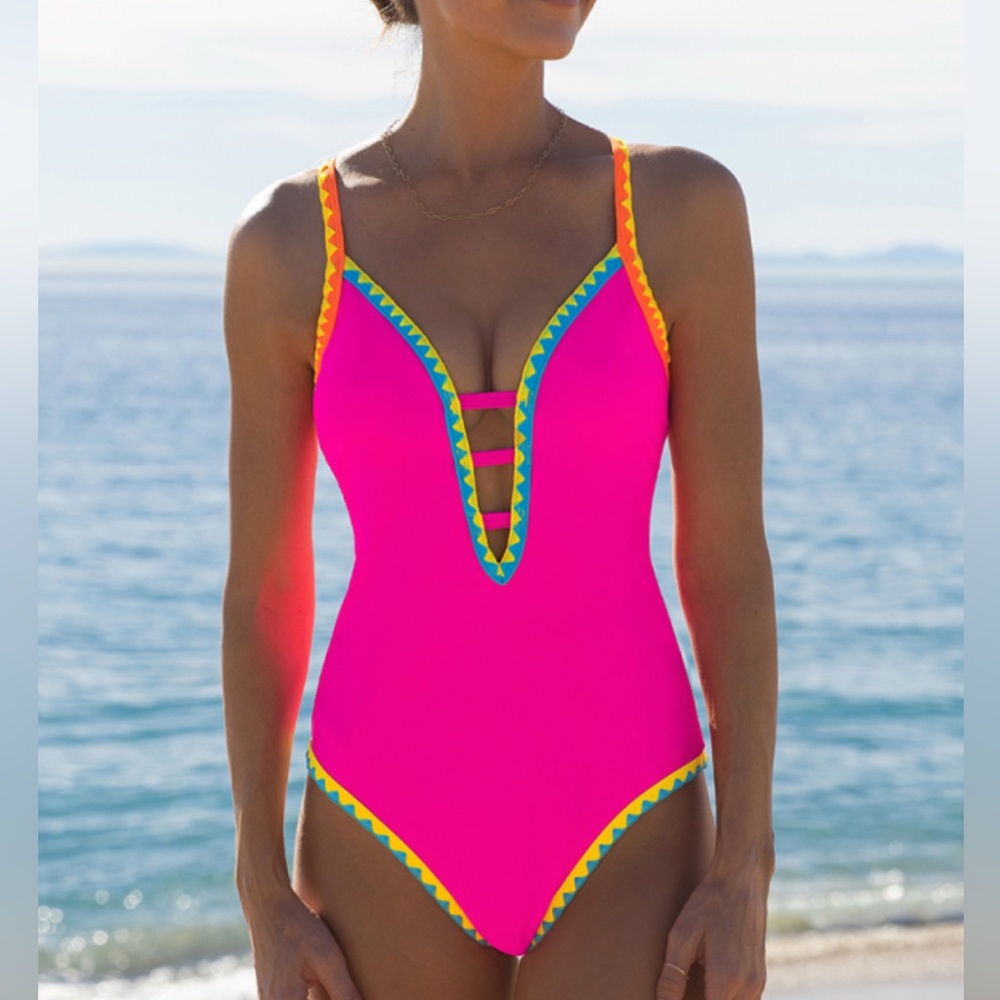 POPVIL Vibrant Pink One-Piece Swimsuit